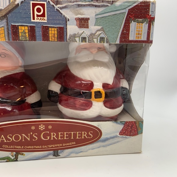 Publix Season's Greeters Ceramic Santa Christmas Salt & Pepper Shakers - Picture 3 of 11